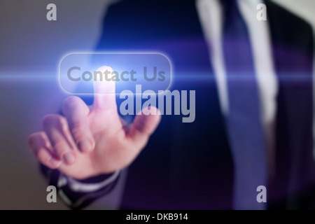Contact Us button on the touchscreen Stock Photo