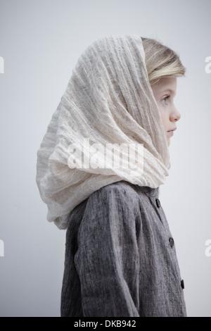 Portrait of girl wearing headscarf Stock Photo