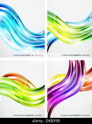 Abstract vector waves in glossy style Stock Vector