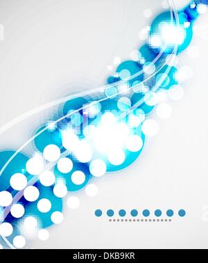 Abstract vector backround with blurred circles and shiny effects Stock Vector