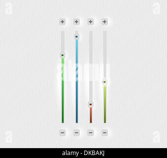 Set of volume bars in green, blue, orange, yellow colors Stock Vector