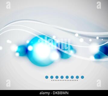 Abstract vector backround with blurred circles and shiny effects Stock Vector