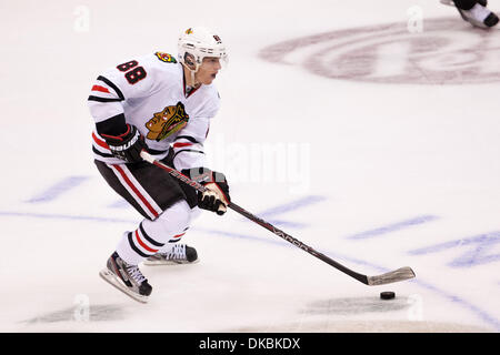 Oct. 7, 2011 - Dallas, Texas, US - Chicago Blackhawks Forward Patrick Kane (88) during action between the Dallas Stars and Chicago Blackhawks.   Dallas wins their home opener against Chicago 2-1 at the American Airlines Center. (Credit Image: © Andrew Dieb/Southcreek/ZUMAPRESS.com) Stock Photo