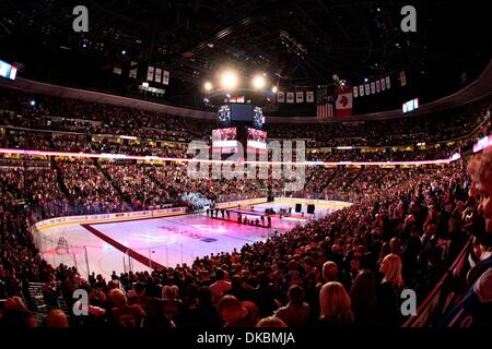 Oct. 8, 2011 - Denver, Colorado, U.S - The Pepsi Center is filled with fans honoring Peter Forsberg (not pictured) during his jersey retirement ceremony. The Colorado Avalanche played the Detroit Red Wings in their season opener at the Pepsi Center in Denver, CO. (Credit Image: © Isaiah Downing/Southcreek/ZUMApress.com) Stock Photo