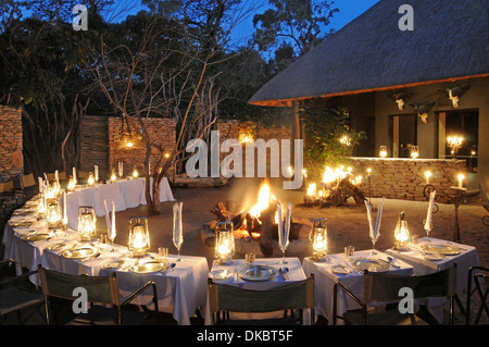 Boma, Chitwa Chitwa Safari Lodge, Sabi Sand Game Reserve, South Africa Stock Photo