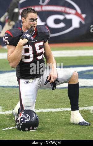 Oct. 9, 2011 - Houston, Texas, U.S - Houston Texans tight end Joel Dreessen(85) shows disappointment after losing the game. Houston Texans lost to the Oakland Raiders 25-20 at Reliant Stadium in Houston Texas. (Credit Image: © Luis Leyva/Southcreek/ZUMAPRESS.com) Stock Photo