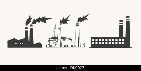 factory icons set Stock Vector