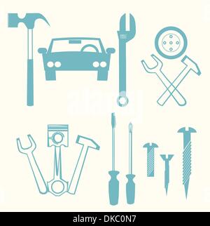 car repair icons Stock Vector