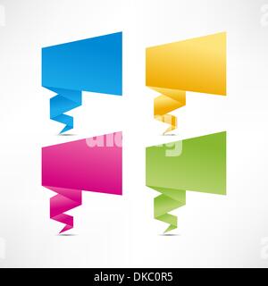 Paper origami speech bubble Stock Vector