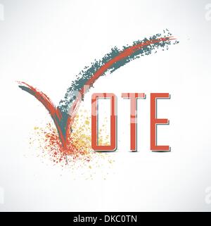 Vote text with check mark Stock Vector