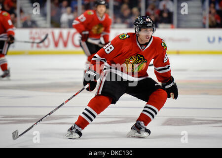 Oct. 13, 2011 - Chicago, Illinois, U.S - Chicago center Patrick Kane (88) during the NHL game between the Chicago Blackhawks and the Winnipeg Jets at the United Center in Chicago, IL. The Blackhawks defeated the Jets 4-3. (Credit Image: © John Rowland/Southcreek/ZUMAPRESS.com) Stock Photo