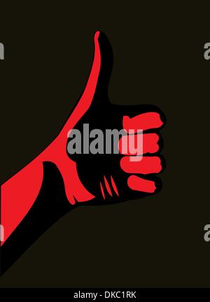 Thumb up. Red Stock Vector