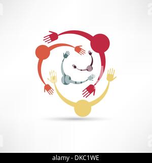 People Connected Symbol Stock Vector