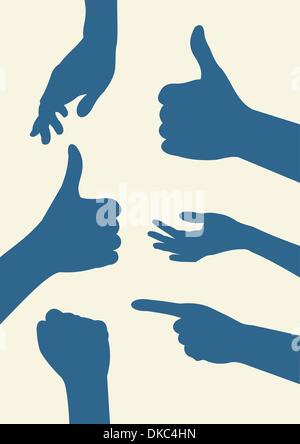 hands silhouettes Stock Vector