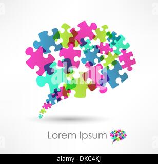 speech bubble made from puzzle Stock Vector