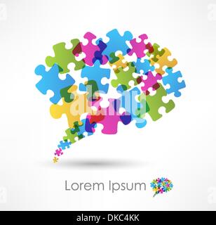 speech bubble made from puzzle Stock Vector