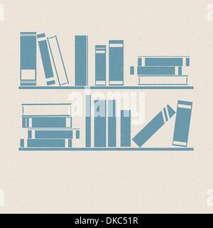 Bookshelf. Retro illustrations. Stock Vector