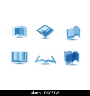 illustration of blue book icons Stock Vector