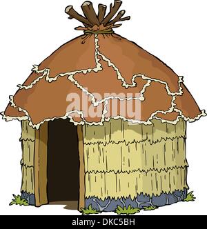 Native hut on a white background vector illustration Stock Vector