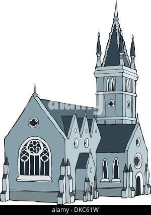 Gothic castle on a white background vector illustration Stock Vector