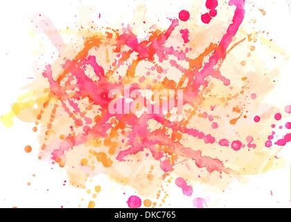 Red spots and blobs, watercolor abstract hand painted background Stock Vector