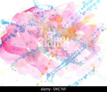 Multi-coloured spot, watercolour abstract hand painted background Stock Vector