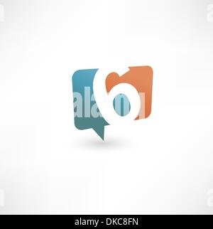 Abstract icon bubble based on the number 6 Stock Vector