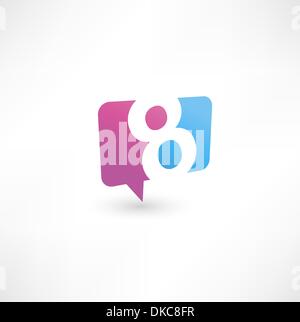 Abstract icon bubble based on the number 8 Stock Vector