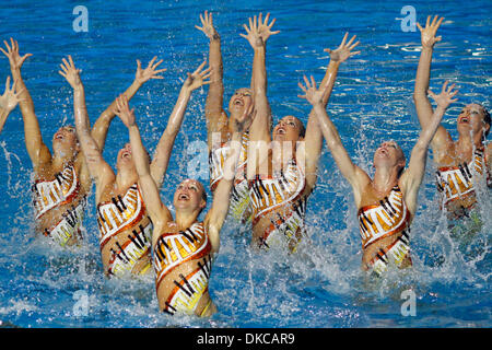 Oct. 19, 2011 - Guadalajara, Mexico - The United States competes in the team technical routine preliminary in synchronized swimming at the 2011 Pan American Games in Guadalajara, Mexico. (Credit Image: © Jeremy Breningstall/ZUMAPRESS.com) Stock Photo