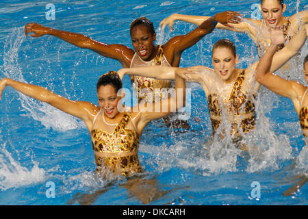Oct. 19, 2011 - Guadalajara, Mexico - Aruba performs in the team technical routine preliminary in synchronized swimming at the 2011 Pan American Games in Guadalajara, Mexico. (Credit Image: © Jeremy Breningstall/ZUMAPRESS.com) Stock Photo