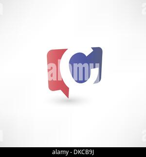 Abstract bubble icon  based on the letter C Stock Vector