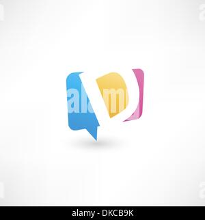 Abstract bubble icon  based on the letter D Stock Vector