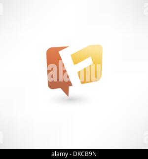 Abstract bubble icon  based on the letter F Stock Vector