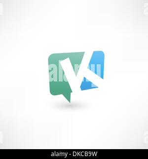 Abstract bubble icon  based on the letter K Stock Vector