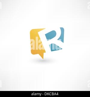 Abstract bubble icon  based on the letter R Stock Vector