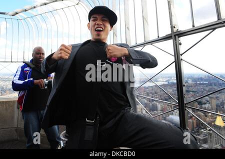 Oct. 20, 2011 - Manhattan, New York, U.S. - Filipino southpaw NONITO DONAIRE also known as the ''Filipino Flash'' tours the Empire State Building to promote his bantamweight title defense against unbeaten Omar Narvaez at Madison Square Garden Saturday night. (Credit Image: © Bryan Smith/ZUMAPRESS.com) Stock Photo