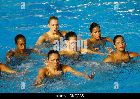 Oct. 21, 2011 - Guadalajara, Mexico - Aruba's synchronized swimming team performs during the team free routine finals at the 2011 Pan American Games. (Credit Image: © Jeremy Breningstall/ZUMAPRESS.com) Stock Photo