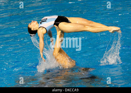 Oct. 21, 2011 - Guadalajara, Mexico - Argentina's synchronized swimming team performs during the team free routine finals at the 2011 Pan American Games. (Credit Image: © Jeremy Breningstall/ZUMAPRESS.com) Stock Photo