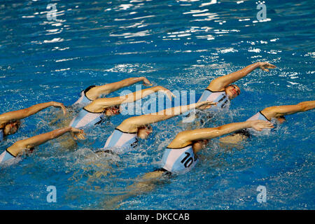 Oct. 21, 2011 - Guadalajara, Mexico - Argentina's synchronized swimming team performs during the team free routine finals at the 2011 Pan American Games. (Credit Image: © Jeremy Breningstall/ZUMAPRESS.com) Stock Photo