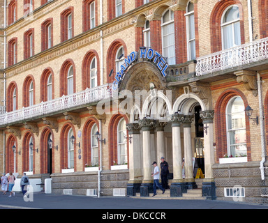 People Famous Grand Hotel Scarborough North Yorkshire Coast Stock Photo