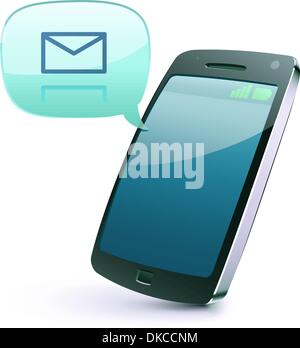 Vector illustration of cool detailed cellphone icon isolated on white background. Stock Vector