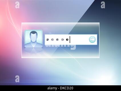 Vector illustration of soft colored abstract background with computer security concept Stock Vector