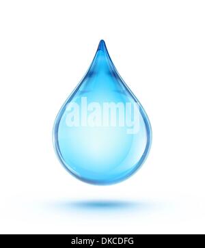 Vector illustration of a single blue shiny water drop Stock Vector