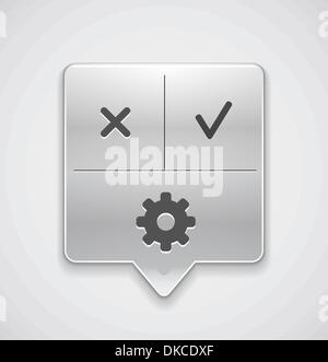 Settings pointer button with dialog buttons yes and no Stock Vector