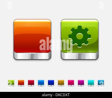 Vector technology color object - icon or button Stock Vector