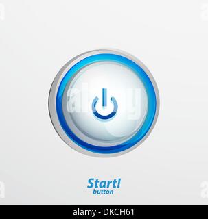Glossy Power | start button. Vector icon Stock Vector