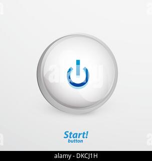 Glossy Power | start button. Vector icon Stock Vector