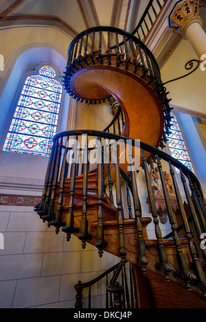 Spiral Staircase in Loretto Chapel. Santa Fe, New Mexico Stock Photo