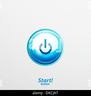 Glossy Power | start button. Vector icon Stock Vector