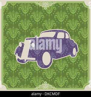 Vintage background with car silhouette Stock Vector